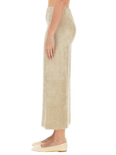 Alysi Velvet Skirt In Nude
