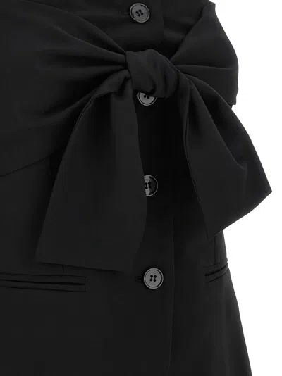 Max Mara Veruska Strapless Tie-front Wool-canvas Top In Black