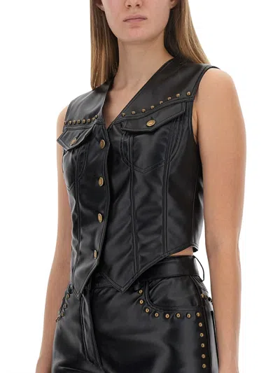 Moschino Jeans Vest With Buttons In Black