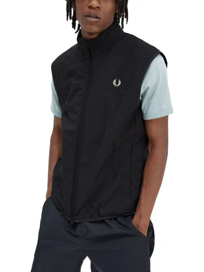 Fred Perry Vests With Logo In Black