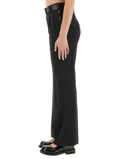 Moschino Straight Fit Wool Pants With Pockets In Black
