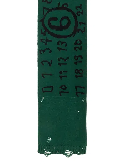 Mm6 Maison Margiela Wool Scarf Numeric Pattern