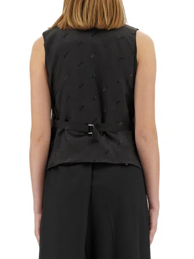 Moschino Scoop-neck Waistcoat In Black