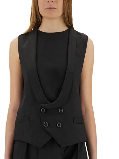 Moschino Scoop-neck Waistcoat In Black