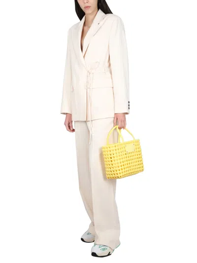 Msgm Viscose Blazer In Neutral