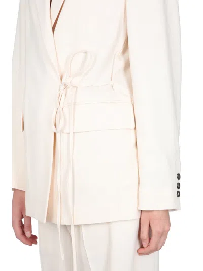 Msgm Viscose Blazer In Neutral