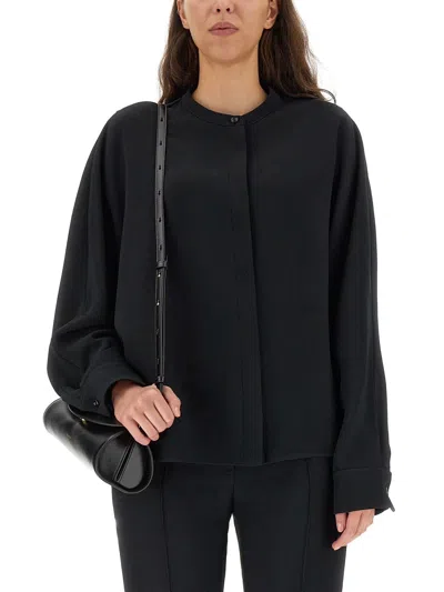 Jil Sander Viscose Blend Shirt In Black