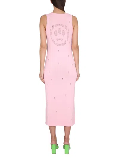 Barrow Chic Viscose Midi Dress In Pink