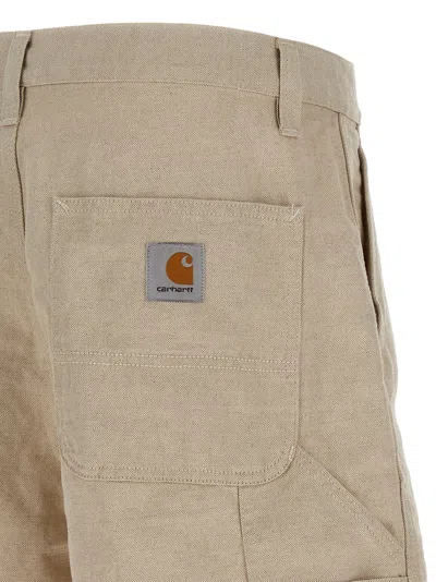 Carhartt Walter Single Knee Bermuda And Short Beige In Brown