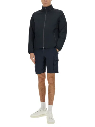 Woolrich Waterproof Bomber Jacket In Black