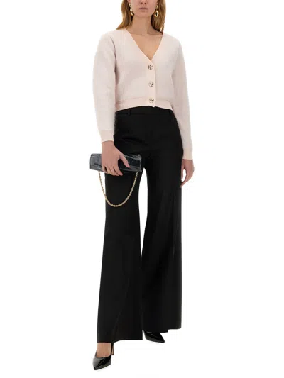 Nina Ricci High Rise Flared Cady Pants In Black