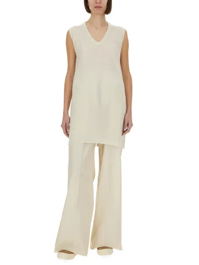Rick Owens Wide Leg Pants In White