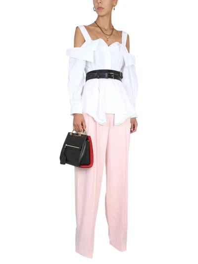 Alexander Mcqueen Mcqueen Women Pants With Front Pleats In Pink