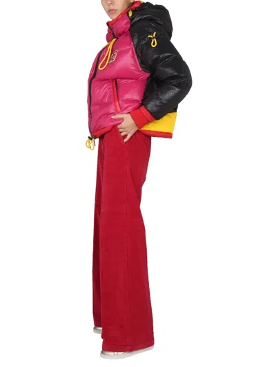 Dsquared2 Wide Leg Corduroy Trousers With High Waist In Red