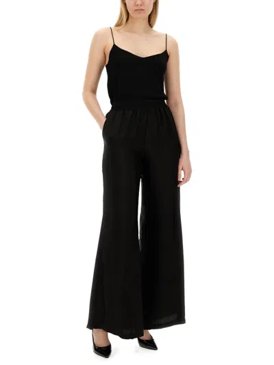 Fabiana Filippi Wide-leg Trousers In Virgin Wool In Black