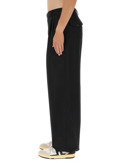 Lanvin Men Wide Leg Pants In Black