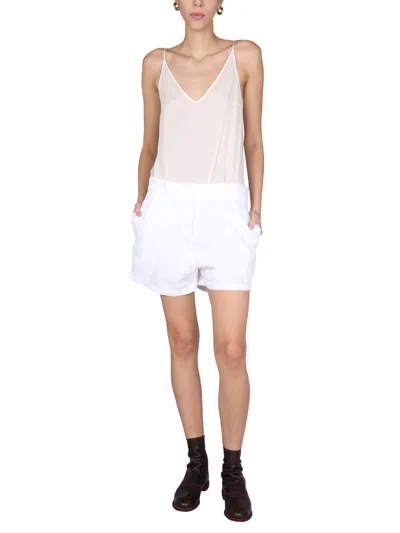 Aspesi Wide Leg Shorts In White