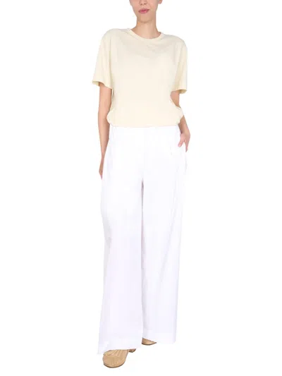 Aspesi Wide Leg Trousers In White