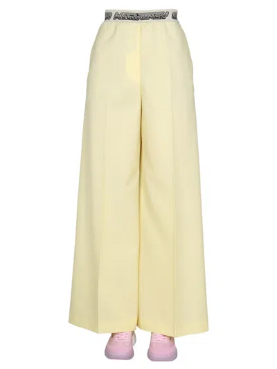 Stella Mccartney Wide Leg Trousers In Yellow