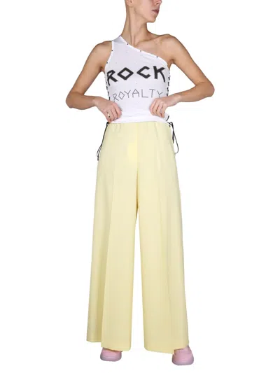 Stella Mccartney Wide Leg Trousers In Yellow