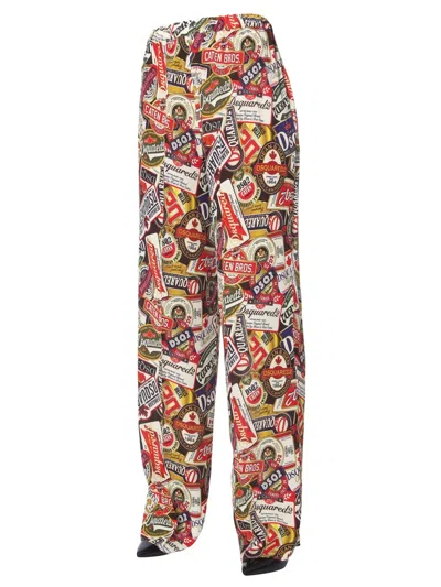 Dsquared2 Wide Pants In Multi