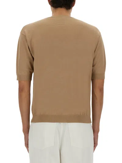 Moschino Couture Beige Wool Silk Sweater In Brown