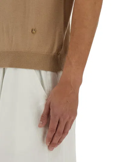 Moschino Couture Beige Wool Silk Sweater In Brown