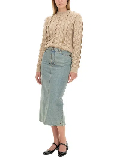 Moschino Wool Blend Sweater In Brown