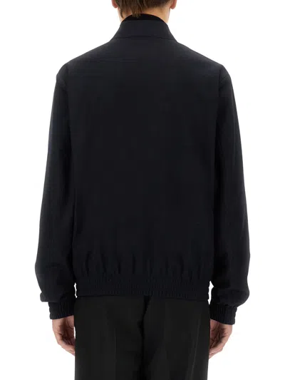 Zegna Wool-shell Bomber Jacket In Black