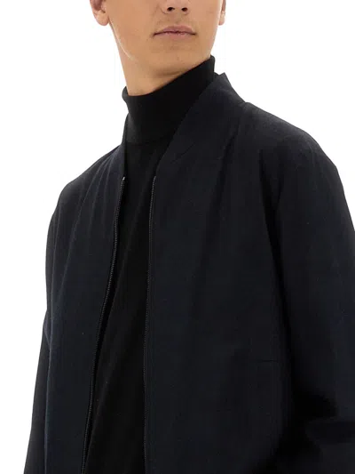 Zegna Wool-shell Bomber Jacket In Black