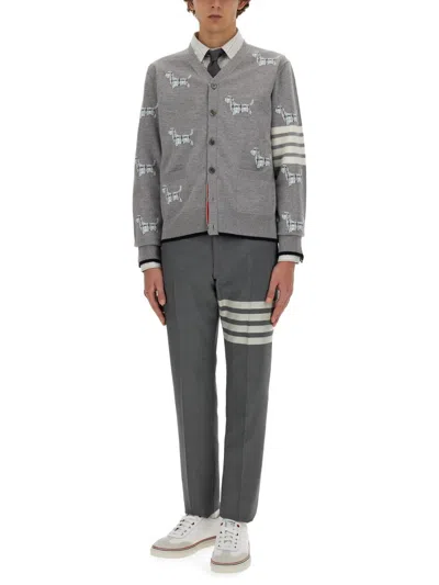 Thom Browne Wool Cardigan In Gray