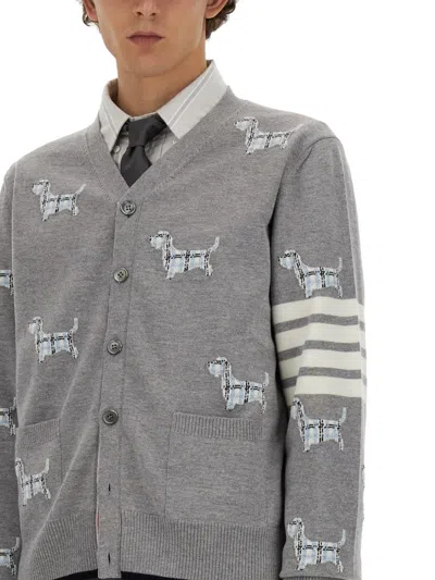 Thom Browne Wool Cardigan In Gray