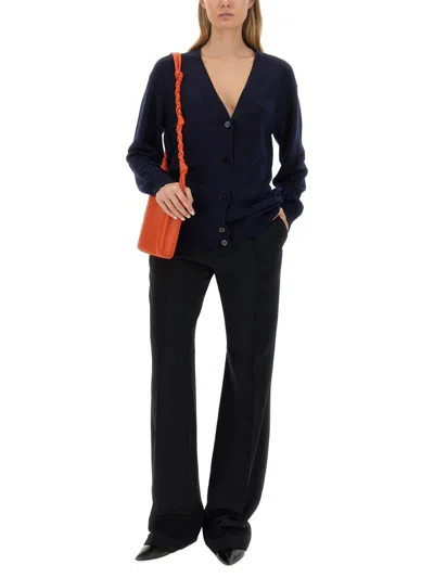 Jil Sander Wool Cardigan In Blue