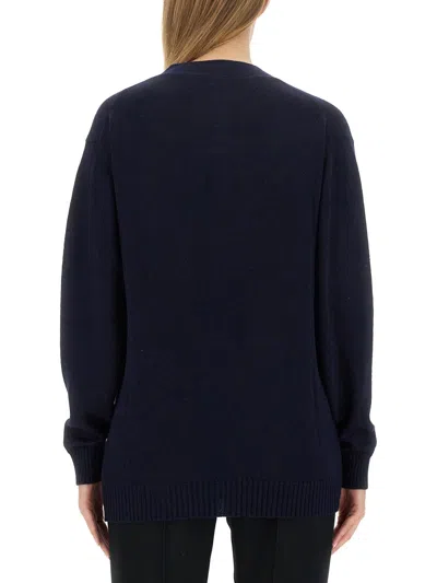 Jil Sander Wool Cardigan In Blue