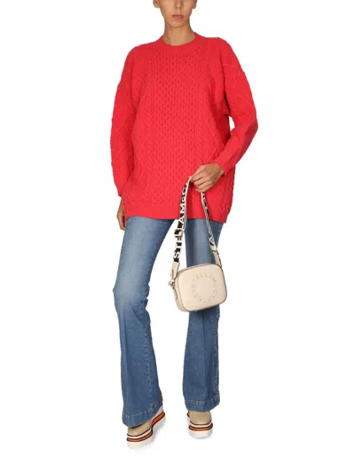 Stella Mccartney Wool Crew Neck Sweater In Pink