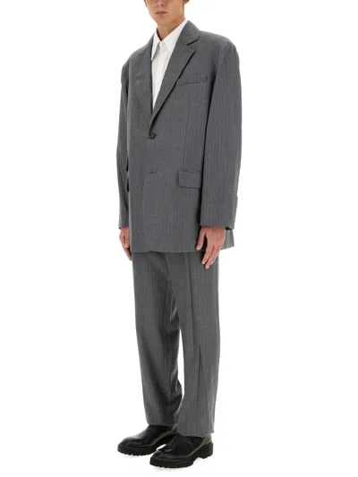 Helmut Lang Oversized Wool Blazer In Gray