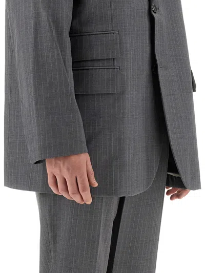 Helmut Lang Oversized Wool Blazer In Gray