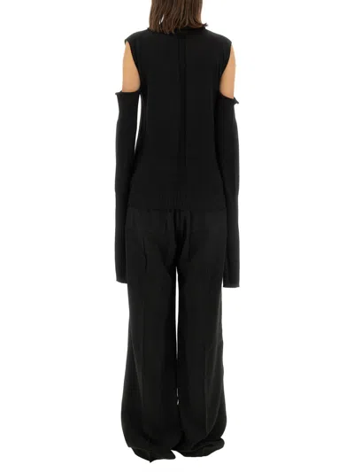 Rick Owens Long Sleeve Wool Knit Top W/cutouts