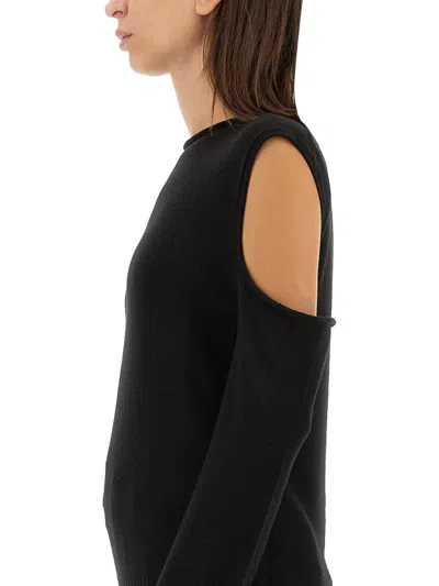 Rick Owens Long Sleeve Wool Knit Top W/cutouts