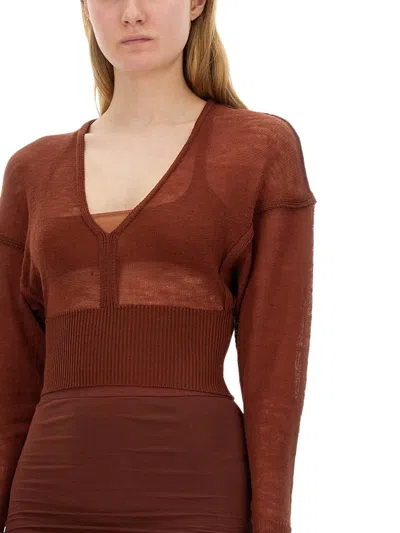Rick Owens Women's Wool Jersey In Brown