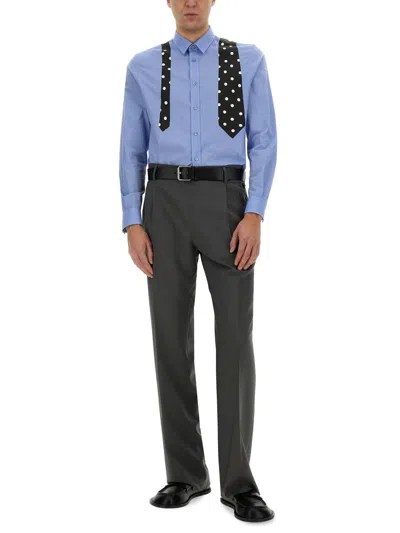 Moschino Wool Pants Back Pockets In Gray