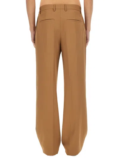 Lardini Miami Wool Crepe Gabardine Pants In Brown