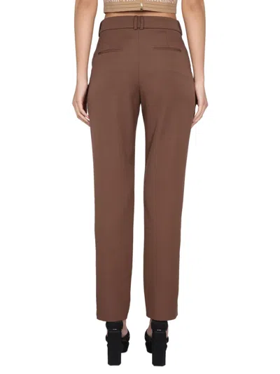 Balmain Wool Pants In Brown
