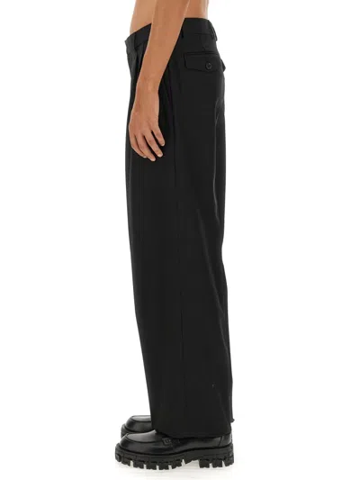 Versace Wool Pants In Black