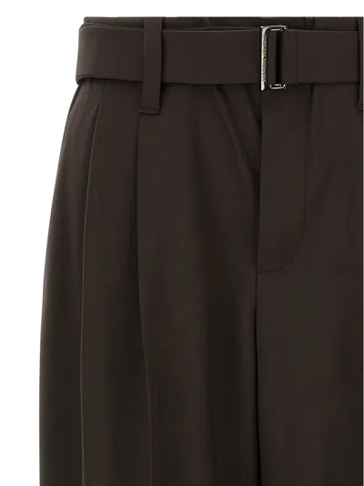 Brunello Cucinelli Belted Cropped Pants In Black