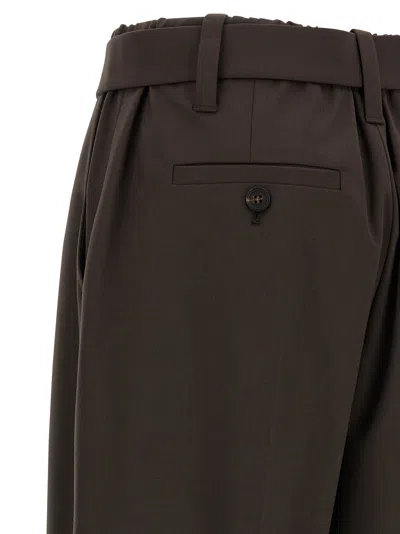 Brunello Cucinelli Belted Cropped Pants In Black