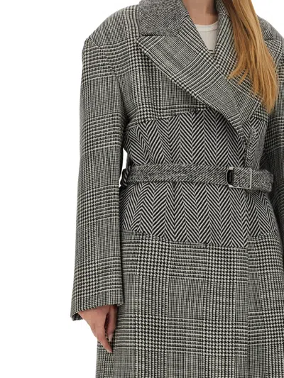 Tom Ford Cashmere And Wool Coat With Black/white Motif