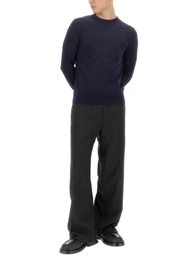 Ballantyne Black Wool Pullover In Blue
