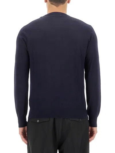 Ballantyne Black Wool Pullover In Blue