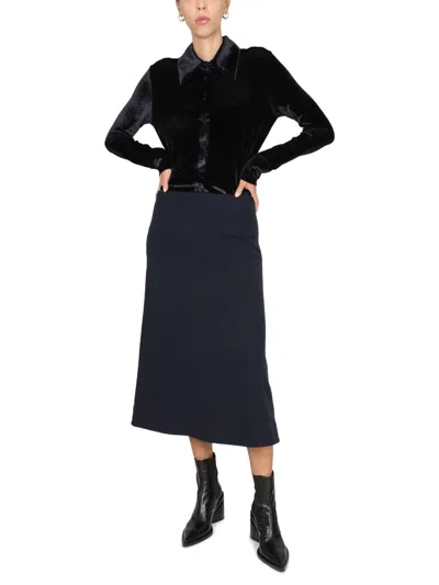 Jil Sander Wool Skirt In Blue